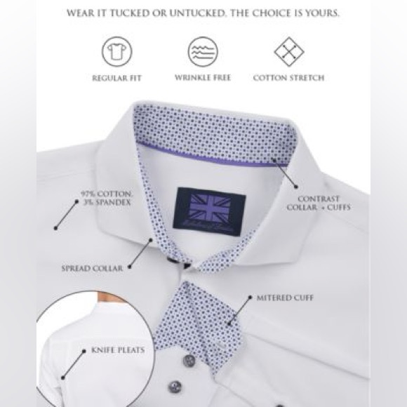 Michelson of London White Dress Shirt Size: Large NWT - Picture 3 of 7